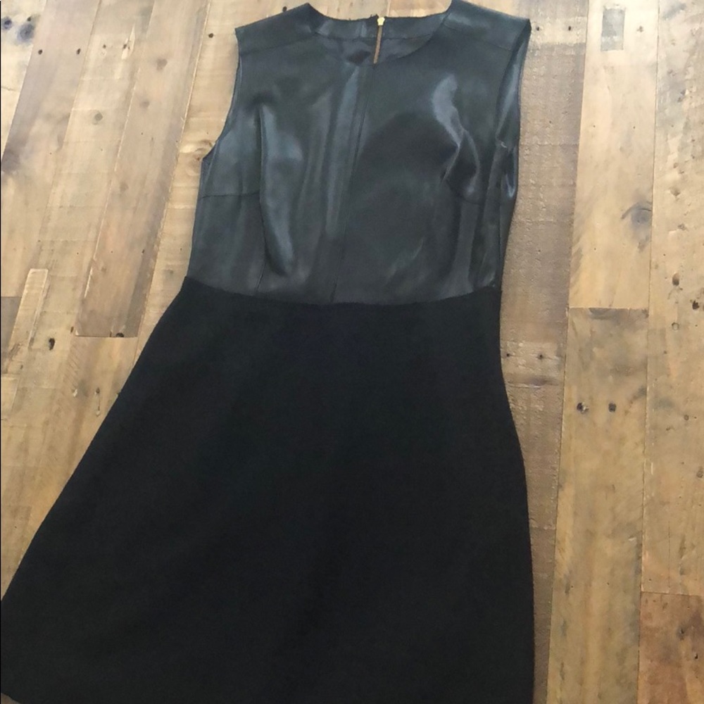 Zara Leather & Wool Dress